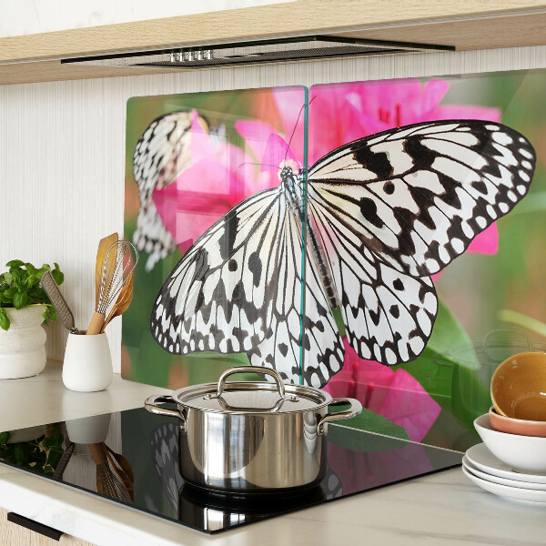 Deska kuchenna szklana Motyl na kwiatach