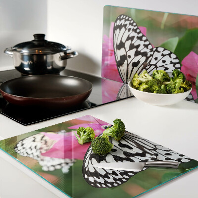 Snijplanken van glas Vlinder op bloemen