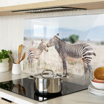 Snijplanken glas Zebra's in de wei