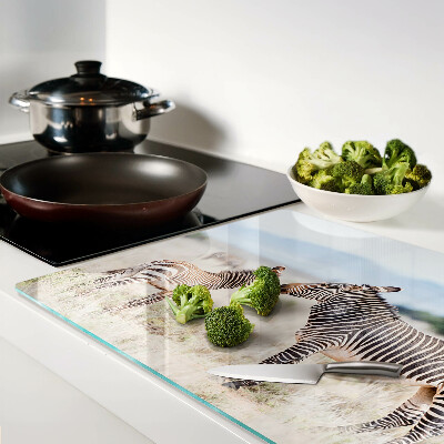 Snijplanken glas Zebra's in de wei