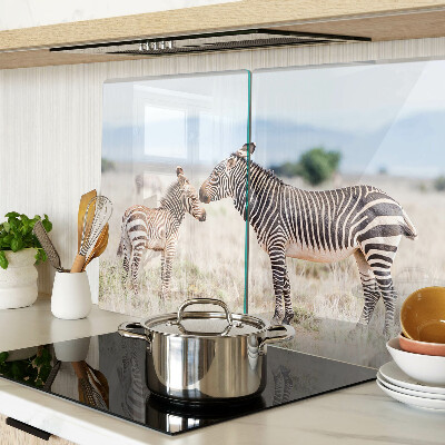 Snijplanken glas Zebra's in de wei