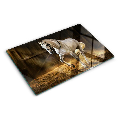 Szklana deska kuchenna Koń w ruchu w stajni