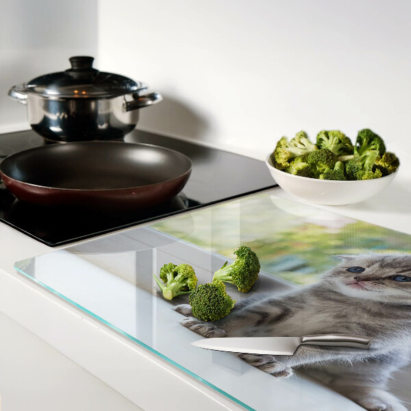 Deska kuchenna szklana Kotek na parapecie