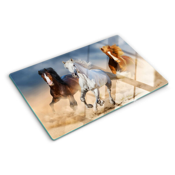 Snijplanken van glas Drie galopperende paarden