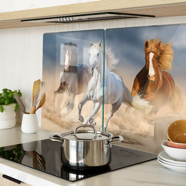 Snijplanken van glas Drie galopperende paarden