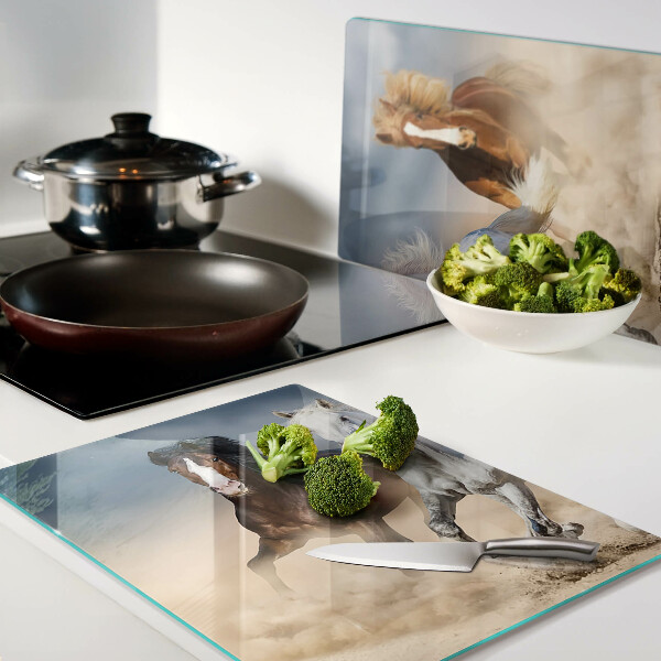 Snijplanken van glas Drie galopperende paarden