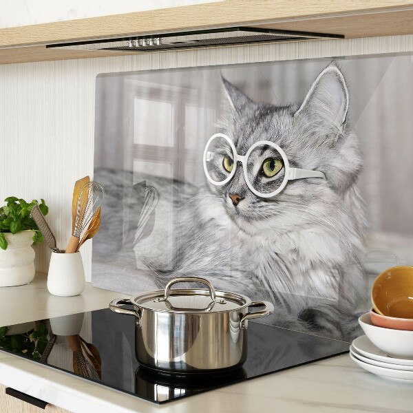 Szklana deska do krojenia Kot w okularach