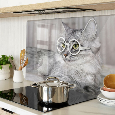 Szklana deska do krojenia Kot w okularach