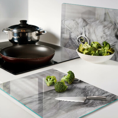 Glazen snijplanken Kat met bril