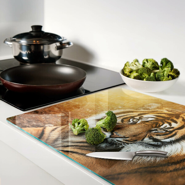 Snijplanken van glas Tijger in de zonnestralen