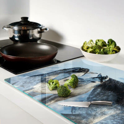 Glazen snijplanken Paarden in een winterlandschap