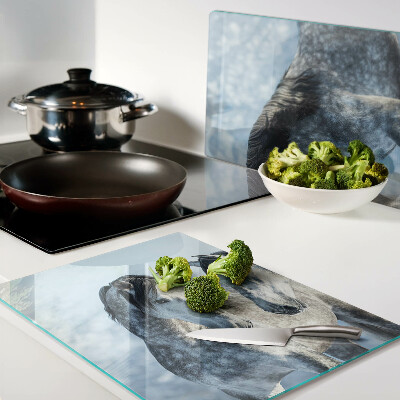 Glazen snijplanken Paarden in een winterlandschap