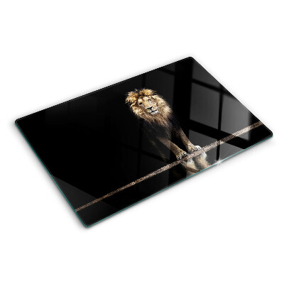 Snijplanken glas Leeuw op een donkere achtergrond