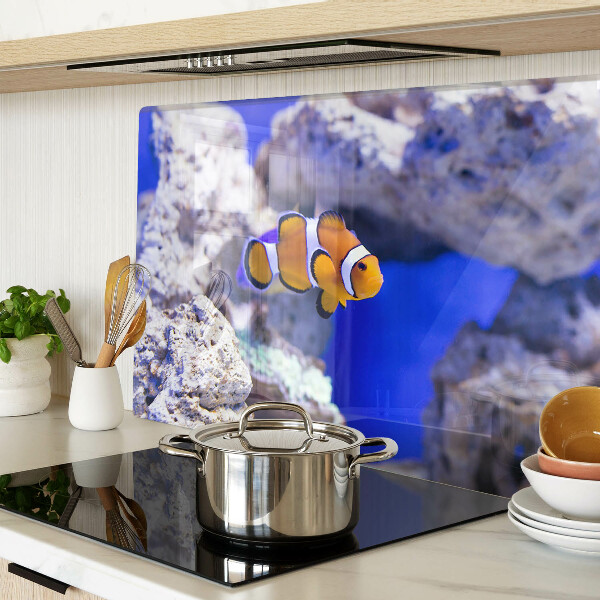 Deska kuchenna szklana Rybka błazenka wśród skał