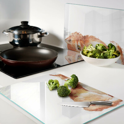 Szklana deska do krojenia Rysunek rudego kotka