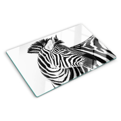Szklana deska do krojenia Zebra w czarno-białych paskach