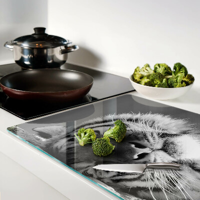 Szklana deska kuchenna Tygrys w czerni i bieli