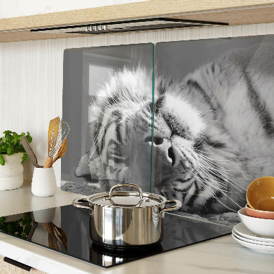 Snijplanken glas Tijger in zwart-wit