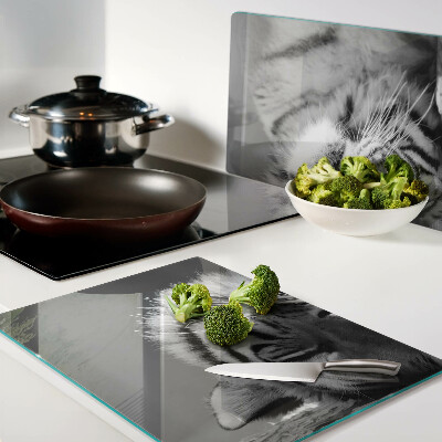 Szklana deska kuchenna Tygrys w czerni i bieli