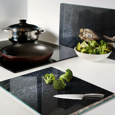 Deska kuchenna szklana Lew i niebo pełne gwiazd