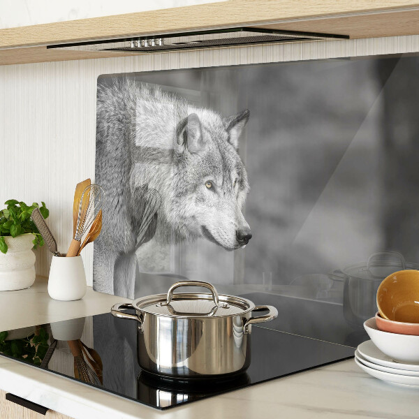 Snijplanken van glas Wolf in zwart-wit