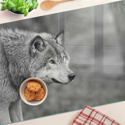 Snijplanken van glas Wolf in zwart-wit