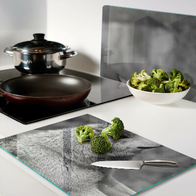 Snijplanken van glas Wolf in zwart-wit