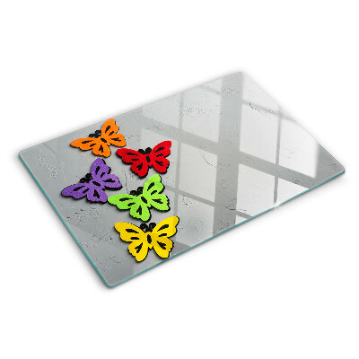 Glazen snijplanken Kleurrijk vlindermotief