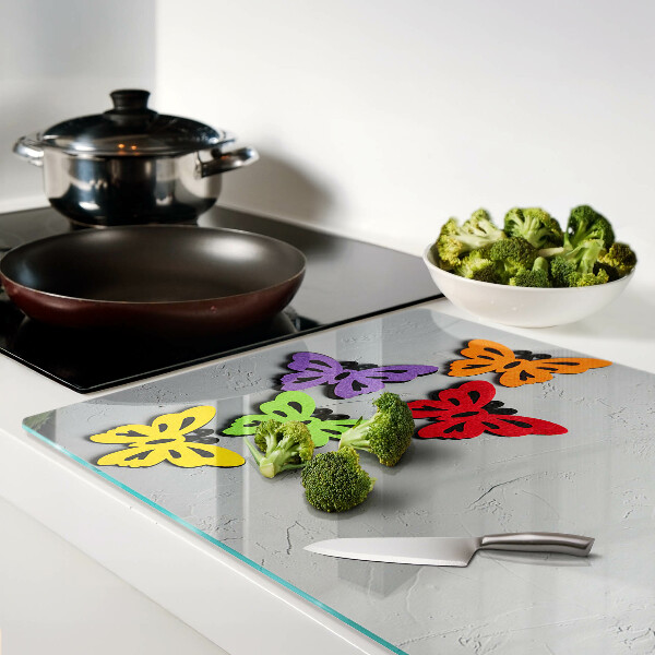 Glazen snijplanken Kleurrijk vlindermotief