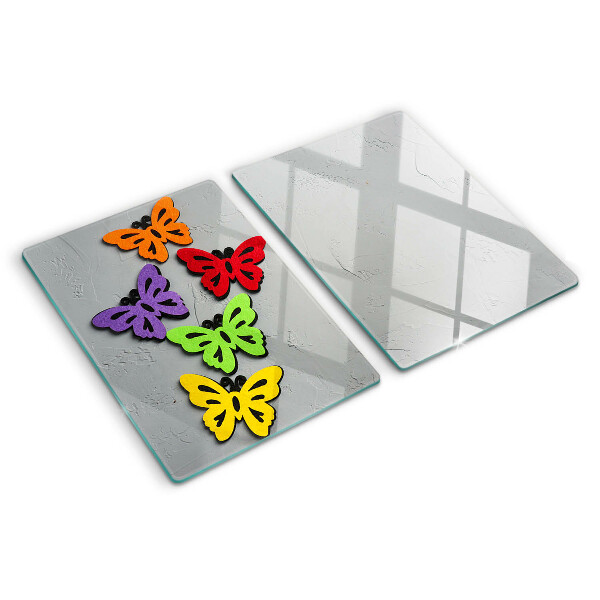 Glazen snijplanken Kleurrijk vlindermotief