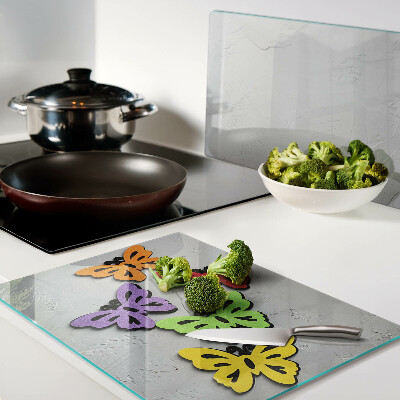 Szklana deska do krojenia Motyw kolorowych motyli