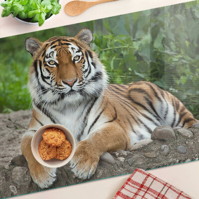 Szklana deska do krojenia Tygrys w naturalnym środowisku