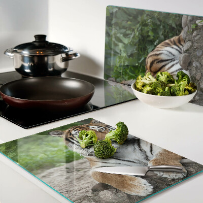 Szklana deska do krojenia Tygrys w naturalnym środowisku