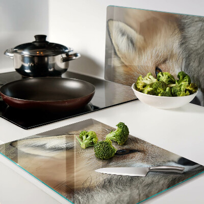 Szklana deska do krojenia Młody rudy lis