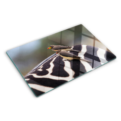Glazen snijplanken Vogels op een zebra