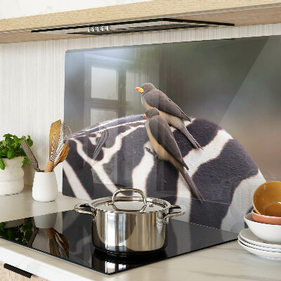 Glazen snijplanken Vogels op een zebra