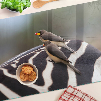 Glazen snijplanken Vogels op een zebra