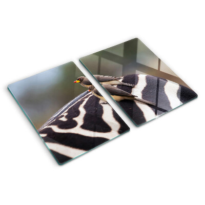 Glazen snijplanken Vogels op een zebra