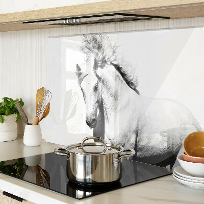Snijplanken glas Paard in zwart-wit