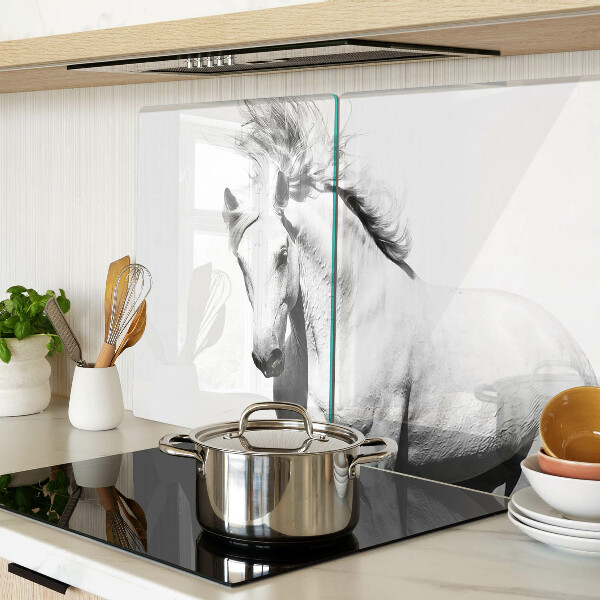 Szklana deska kuchenna Koń w czerni i bieli