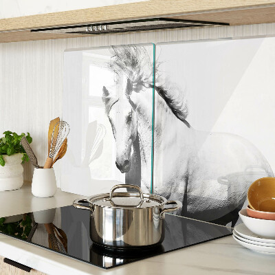 Snijplanken glas Paard in zwart-wit