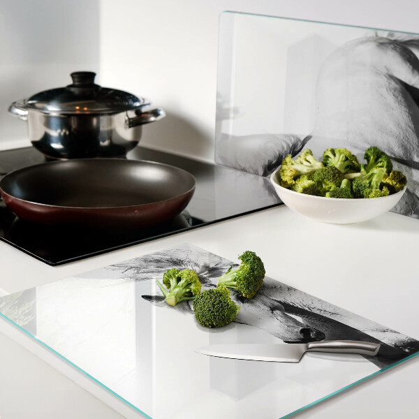 Snijplanken glas Paard in zwart-wit