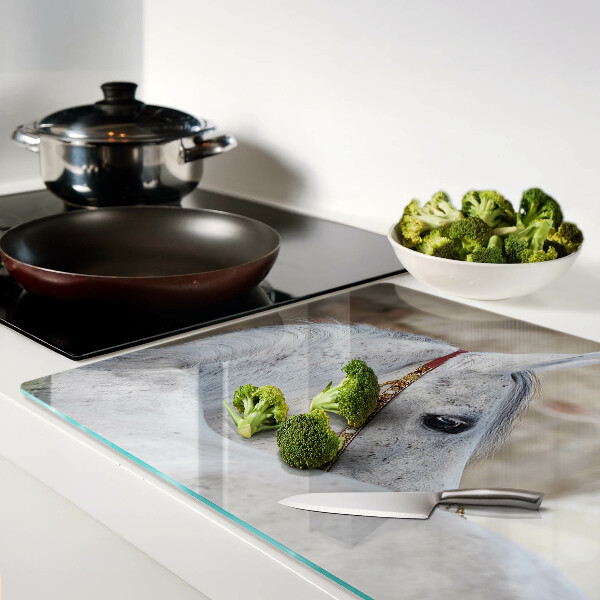 Deska kuchenna szklana Biały młody koń