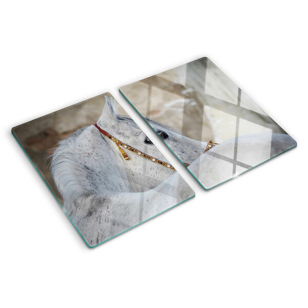 Deska kuchenna szklana Biały młody koń