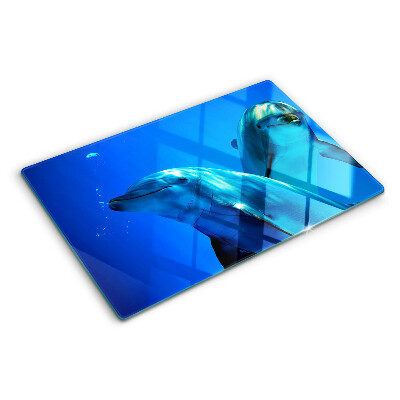 Snijplanken glas Dolfijnen in het water