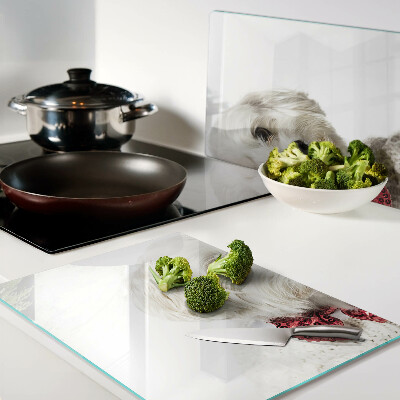 Szklana deska kuchenna Pies w sweterku z kokardą