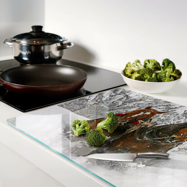 Snijplanken van glas Trekpaarden in de sneeuw