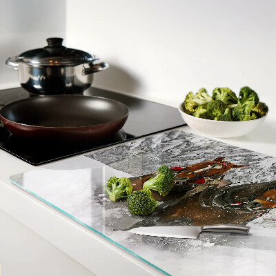 Szklana deska kuchenna Konie pociągowe w śniegu