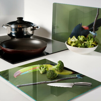 Snijplanken glas Toekan op een tak