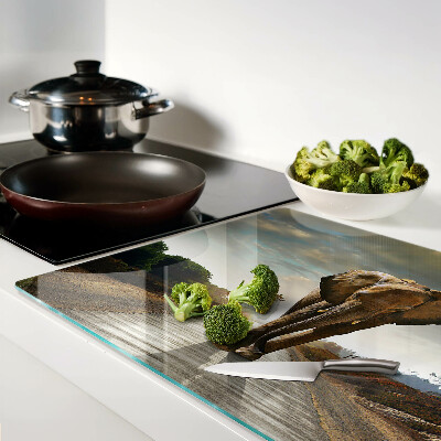 Glazen snijplanken Olifant op de weg bij zonsondergang